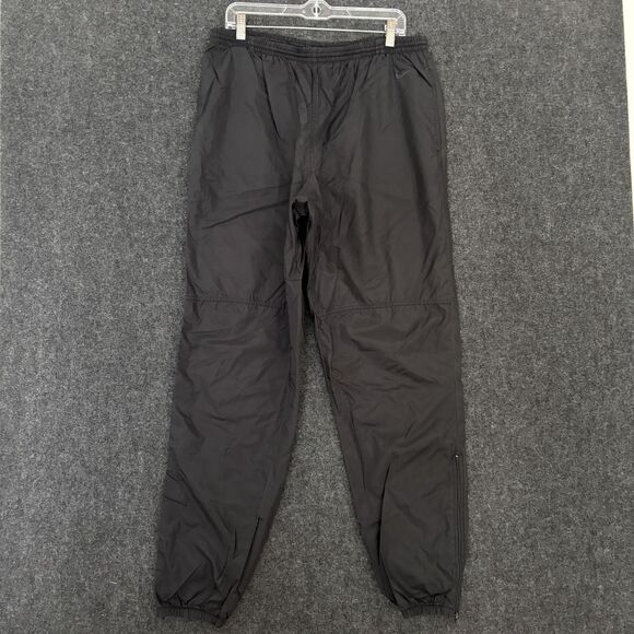 Vintage Nike Pants Mens XL Black Track Warm Up Joggers Ankle Zip Drawstring - Picture 1 of 13